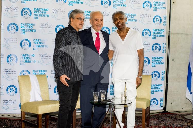 Caetano Veloso And Gilberto Gil In Israel With Former President Shimon Peres