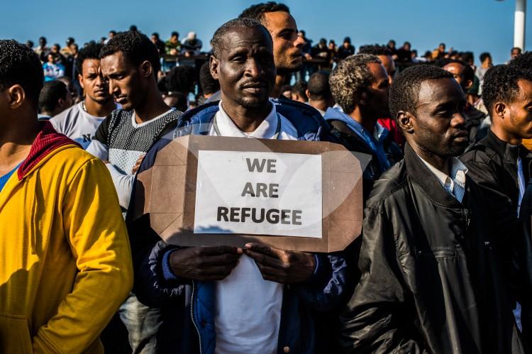 African Illegal Immigrants Protest