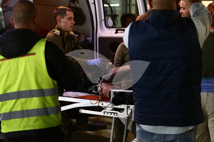 Terrorist from Al-Fawwar Stabbing Attack Arriving At Hospital