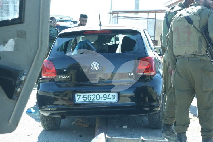 Scene of a Car Ramming Attack in Tapuach Junction 24.11.15