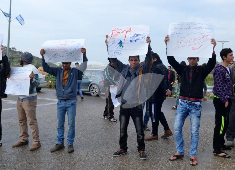 Palestinian Protest Against the Closing of the Road out of Tulkarem 18.12.15