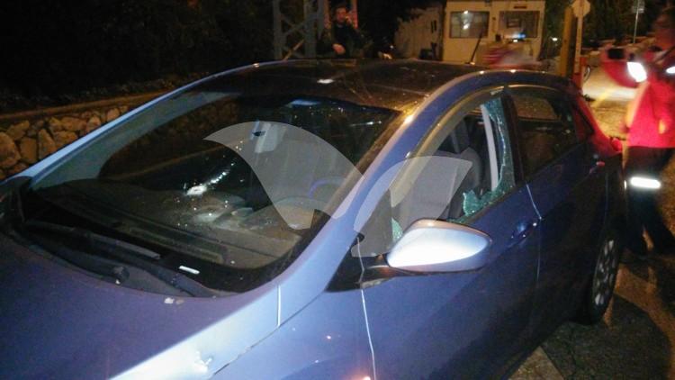 Car Damaged by Gunfire in Samaria