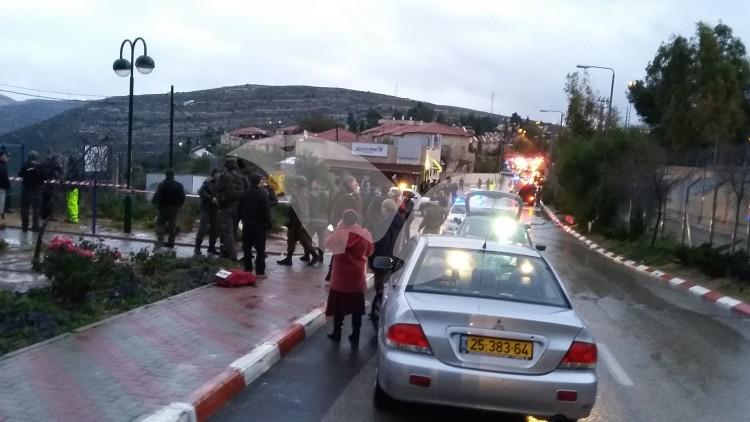 Scene of Stabbing Attack In Beit Horon Near Jerusalem, 25.1.16