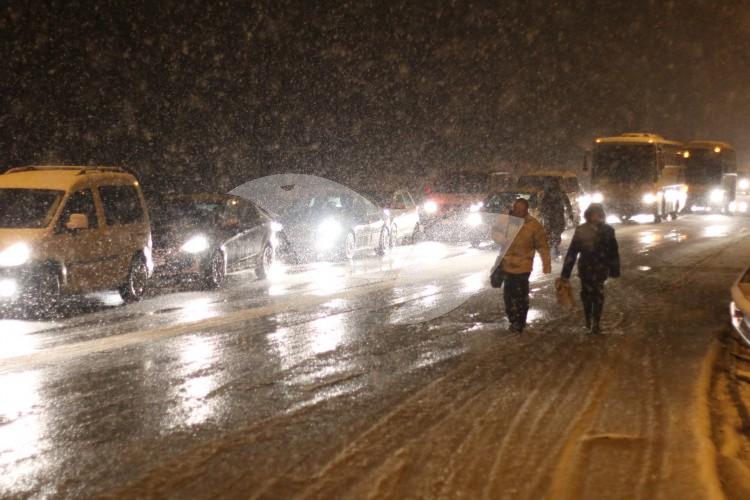 Roadblock Due to Snow in Asaf Junction