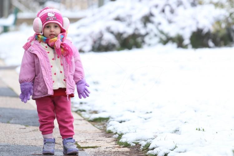 Children in the Snow in Binyamin Region January 2016