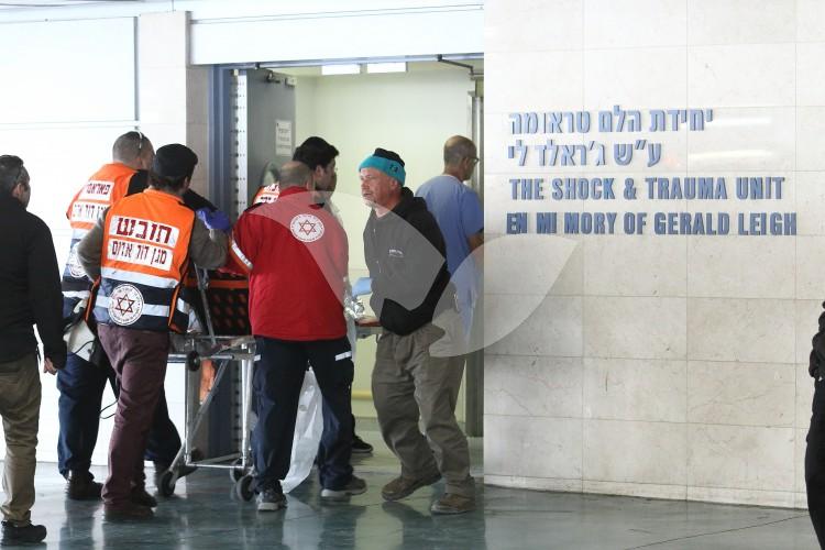 Evacuation of Female Victim Following Stabbing Attack in Tekoa