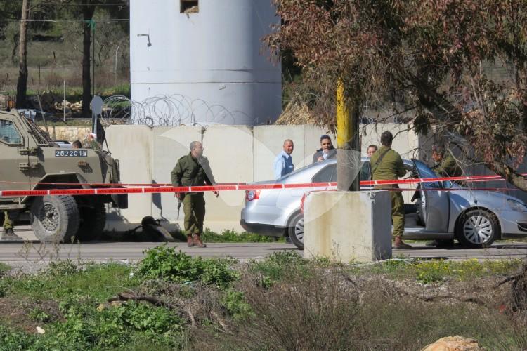 Scene of Shooting Attack at a Checkpoint near Beit El in Binyamin 31.1.16