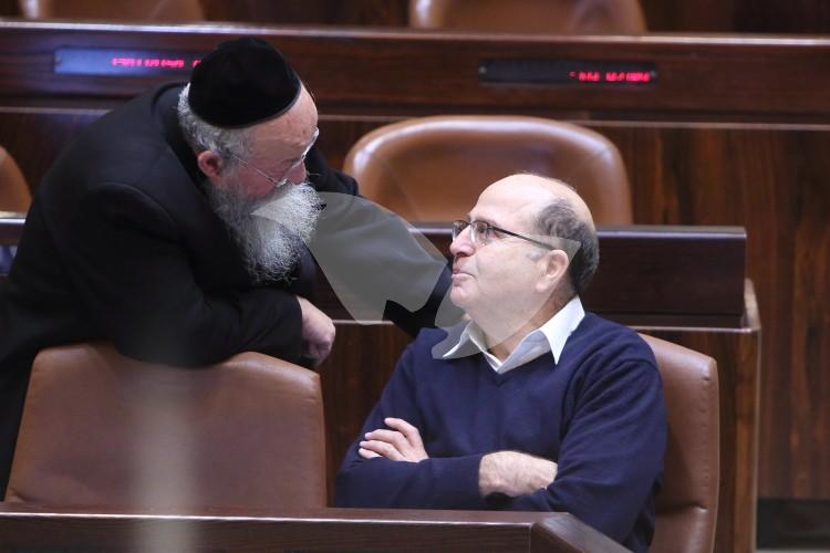Minister Moshe Ya’alon and MK Menachem Eliezer Moses