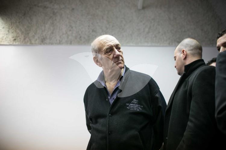 Former Prime Minister Ehud Olmert at the Jerusalem Magistrates Court 10.2.16