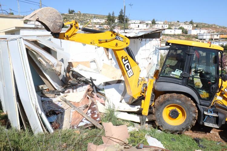 Destroyed buildings in Givat Assaf 23.3.2015