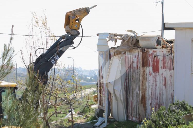 Destroyed buildings in Givat Assaf 23.3.2015