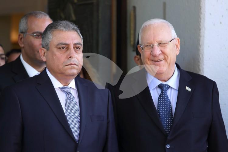 Egyptian Ambassador Hazem Ahdy Khairat and President Reuven Rivlin, 25.2.16