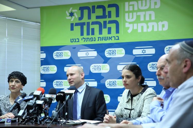 Naftali Bennett and Ayelet Shaked at Meeting of MK’s and Ministers from The Jewish Home party
