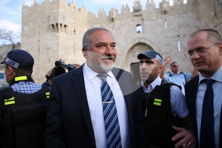 Yisrael Beiteinu Chairman Avigdor Liberman Visits Damascus Gate