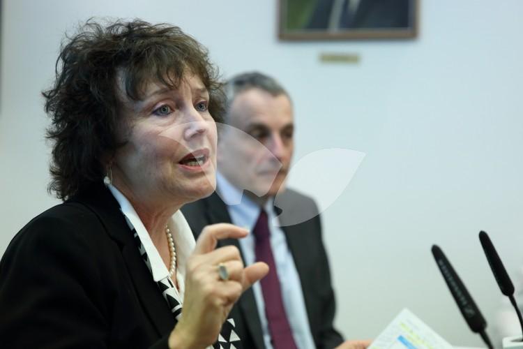 Karnit Flug, (L) Governor of the Central Bank of Israel and  Prof. Nathan Sussman (R) Director of the Bank of Israel Research Department