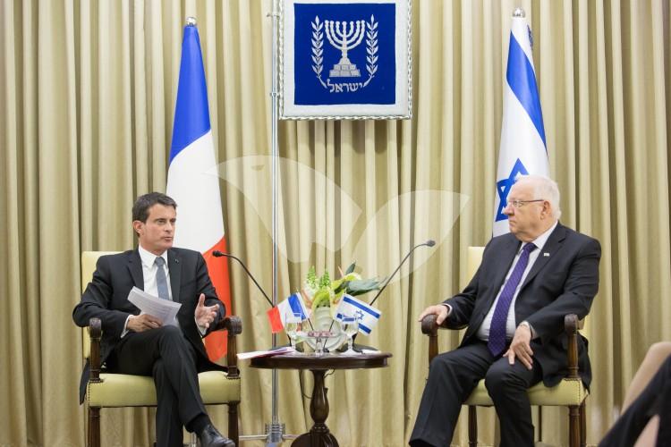 French Prime Minister Manuel Valls Meeting with President Reuven Rivlin 23.5.16