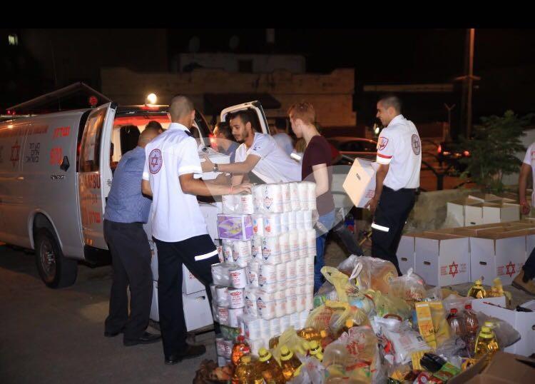 Ramadan Food Drive Organized by Magen David Adom Volunteers in Baqa al-Gharbiyye, 5.6.16. Credit: MDA Spokesperson