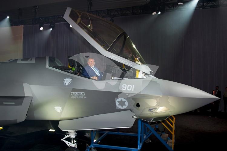 Israeli Defense Minister Avigdor Liberman in Cockpit of F-35, ‘Adir’, at Unveiling Ceremony in Ft. Worth, Texas 22.6.16 Credit: Beth Steel