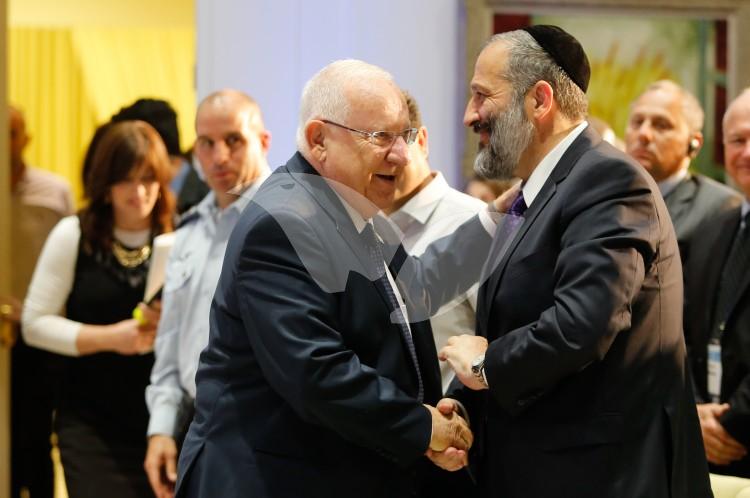 Rivlin and Deri during the Herzliya Conference