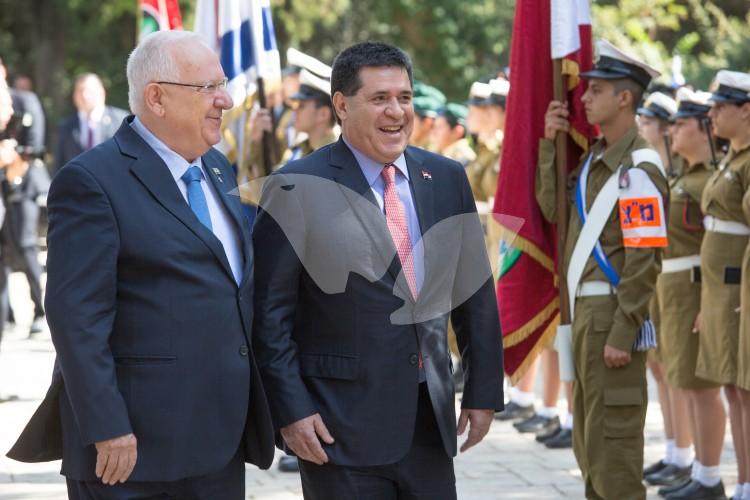 Paraguay President Horacio Cartes Meets President Reuven Rivlin