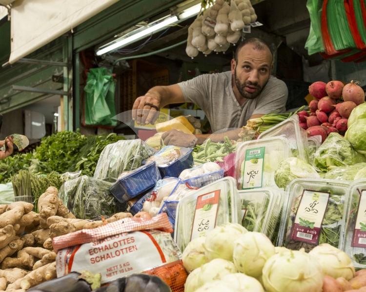 Vegetable Stand at Mahane Yehuda Market (The Shuk)