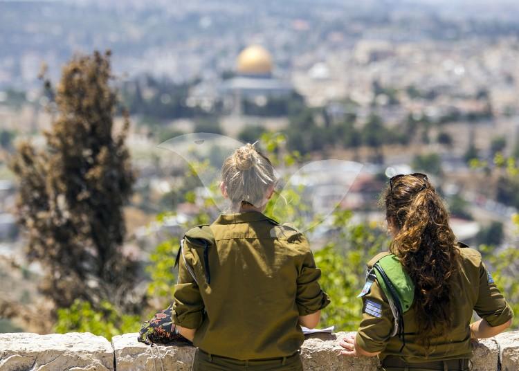 IDF Soldiers enjoy the Mount Scopus View