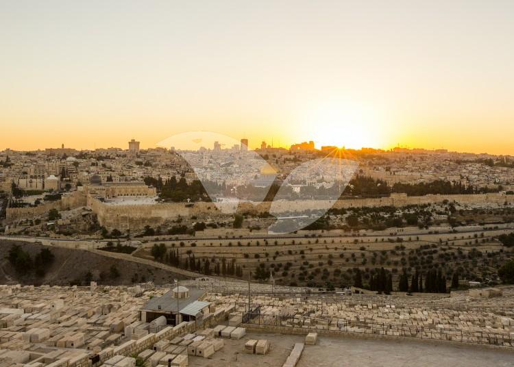 View of Jerusalem and Temple Mount from Mount of Olives