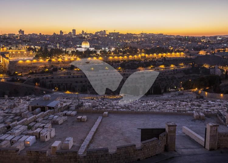 View of Jerusalem and Temple Mount from Mount of Olives