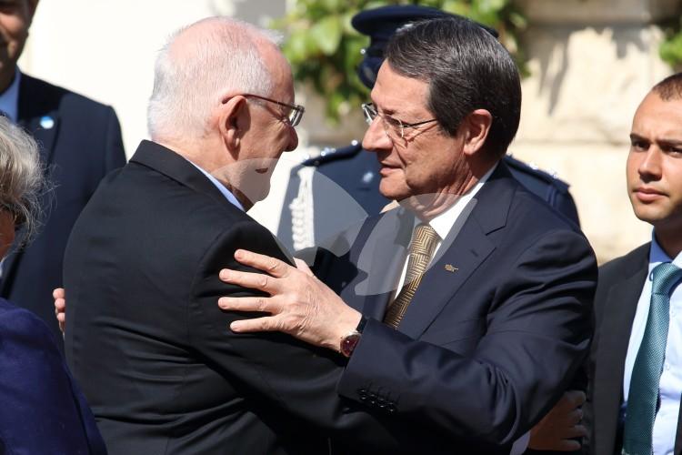 Israeli President Reuven Rivlin with Cypriot counterpart Nicos Anastasiades 15.6.2015
