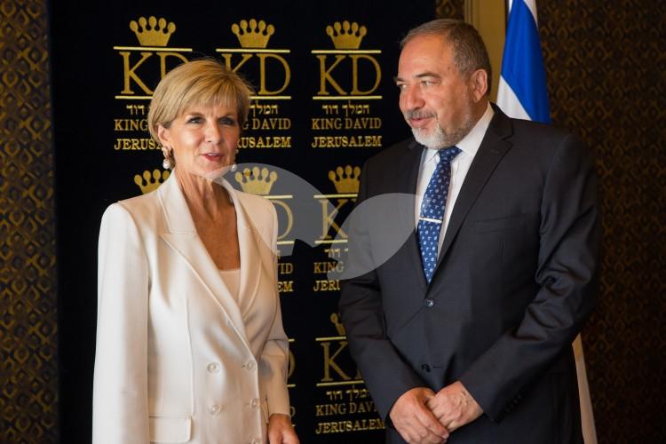 Australian Foreign Minister Julie Bishop	and Israeli Defense Minister Avigdor Liberman
