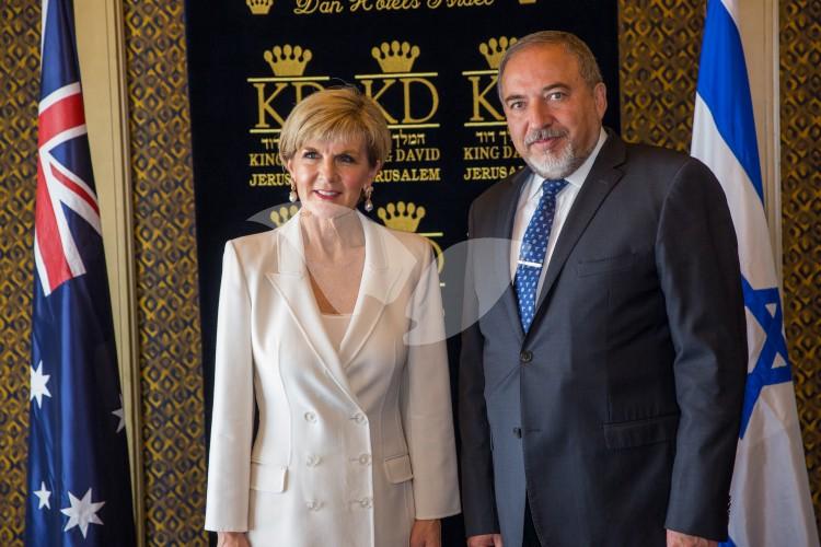 Australian Foreign Minister Julie Bishop	and Israeli Defense Minister Avigdor Liberman