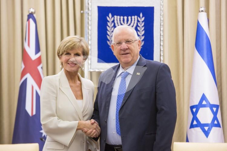 Australian Foreign Minister Julie Bishop	and President of Israel Reuven Rivlin