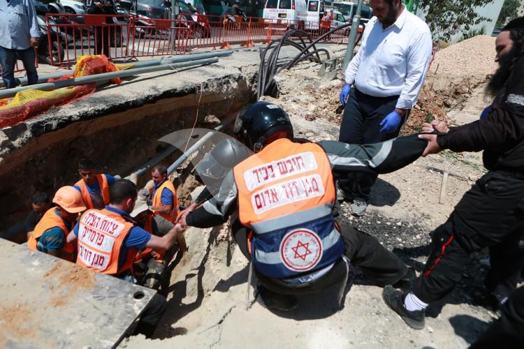 Rescue of Construction Workers Wounded in Accident in Jerusalem 10.8.16
