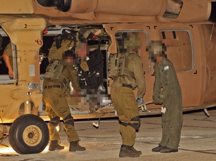 IDF medical team escorting soldiers from military accident in Northern Galilee