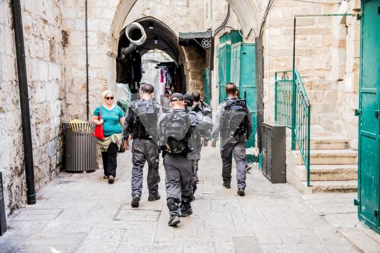 Israeli security forces Old City on Sukkot