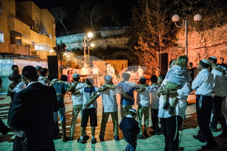 Jewish people celebrate Simchat Beit Hashoeva at Ma’ale ha-Zeitim