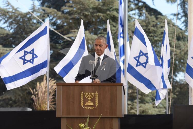 US President Barack Obama eulogizes Shimon Peres