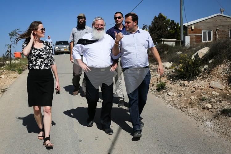Deputy Defense Minister Eli Ben-Dahan and Head of Samaria Regional Council Yossi Dagan Touring Samaria