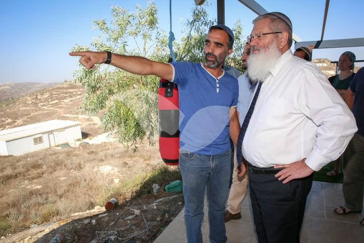 Deputy Defense Minister Eli Ben-Dahan and Head of Samaria Regional Council Yossi Dagan Touring Samaria