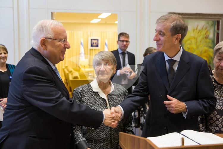 Ambassador of Belgium in Israel Olivier Belle Handing Over Credentials to President Reuven Rivlin