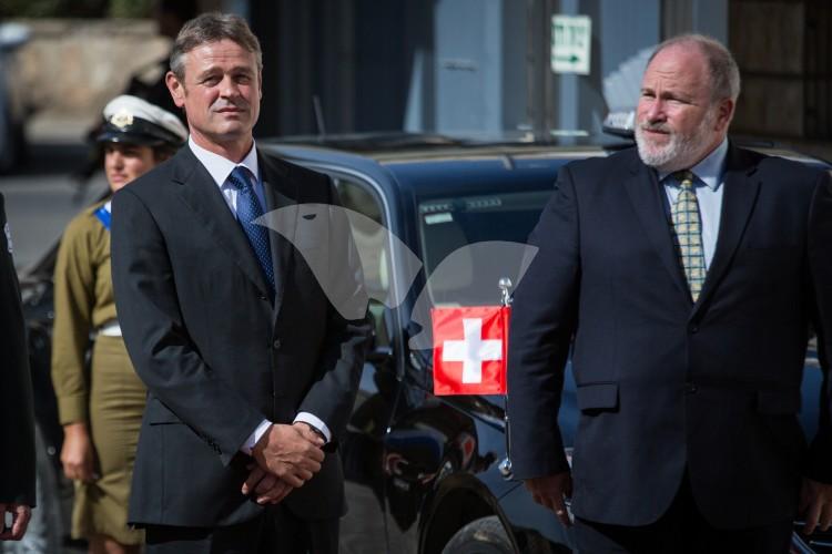 Ambassador of Switzerland in Israel Jean-Daniel Ruch Handing Over Credentials to President Reuven Rivlin