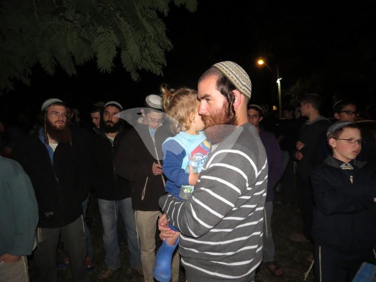 Amona Residents and Supporters Outside Bennett’s House in Ra’anana