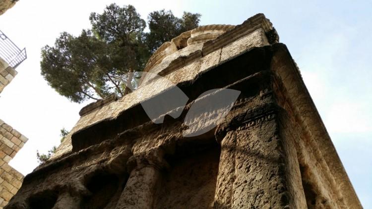Area of Absalom’s Tomb in the Kidron Valley Damaged by Fire
