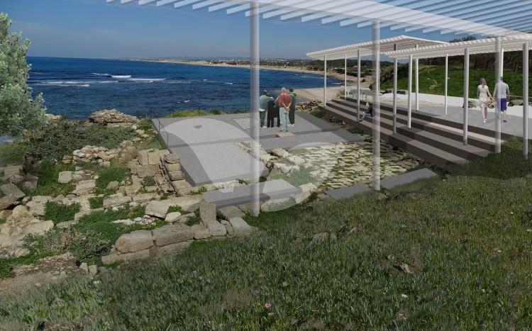 A visualization of the development plan of the ancient synagogue in Caesarea