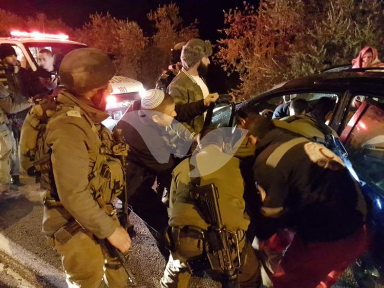 Accident Involving 3 Vehicles, two Israelis and one Palestinian, on HIghway 60 near the British Police Station Junction