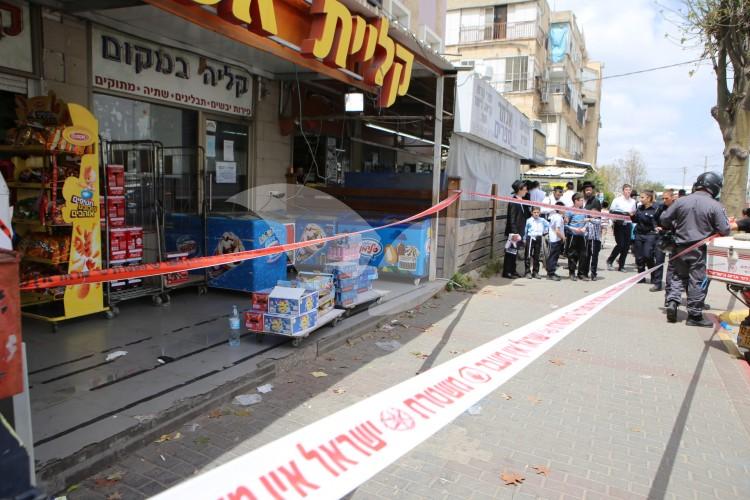 Scene of a stabbing in Bnei Brak