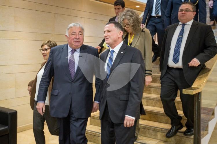 President of the French Senate Gérard Larcher Visits the Knesset