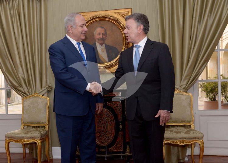 Prime Minister Netanyahu with Colombian President Juan Manuel Santos