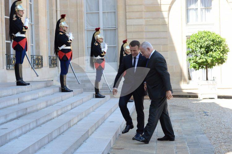 Prime Minister Netanyahu with French President Emmanuel Macron