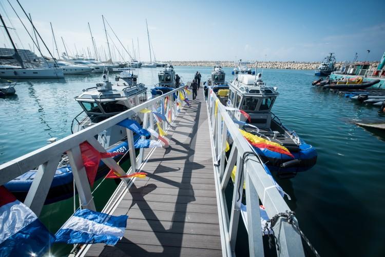 Israel’s new Tzor’a police boats, in the presence of Police Commissioner Roni Alsheich and Minister for Internal Security Gilad Erdan. Herziliya, 9.2.17